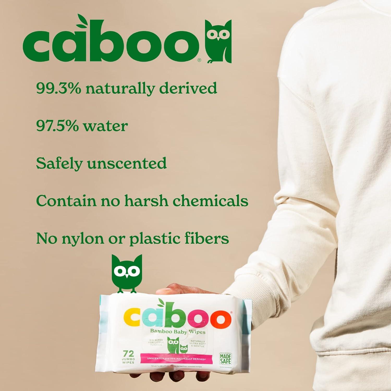 image:imageCaboo Tree Free Baby Wipes Naturally Derived Baby Wipes for Sensitive Skin 6 Resealable Peel Tab Travel Packs 30 Wipes Per Pack Total of 180 Wipes