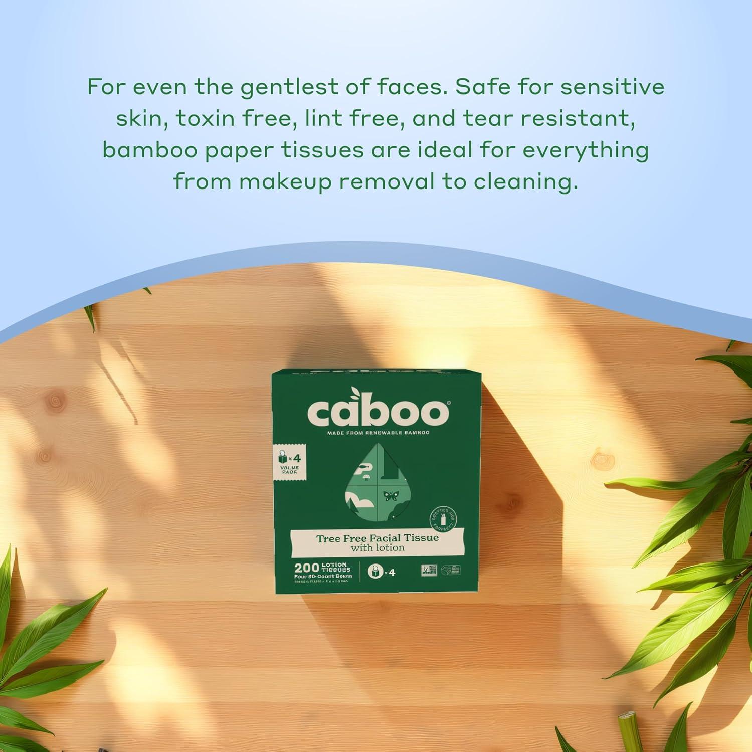 image:imageCaboo Tree Free Facial Tissue Paper Tissue Box with 60 Sheets Per Cube Total of 6 Cubes 360 Total Tissues4 Cube Boxes with Lotion