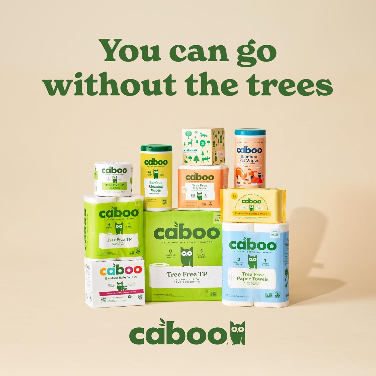 image:imageCaboo Tree Free Napkins 4 Packs of 250 1000 Total Napkins Sustainable amp Disposable Kitchen Napkin250 Count Pack of 4