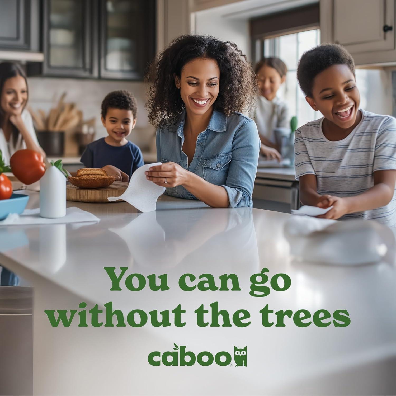 image:imageCaboo Tree Free Paper Towels 8 Rolls Earth Friendly Sustainable Kitchen Paper Towels with Strong 2 PlyWhite