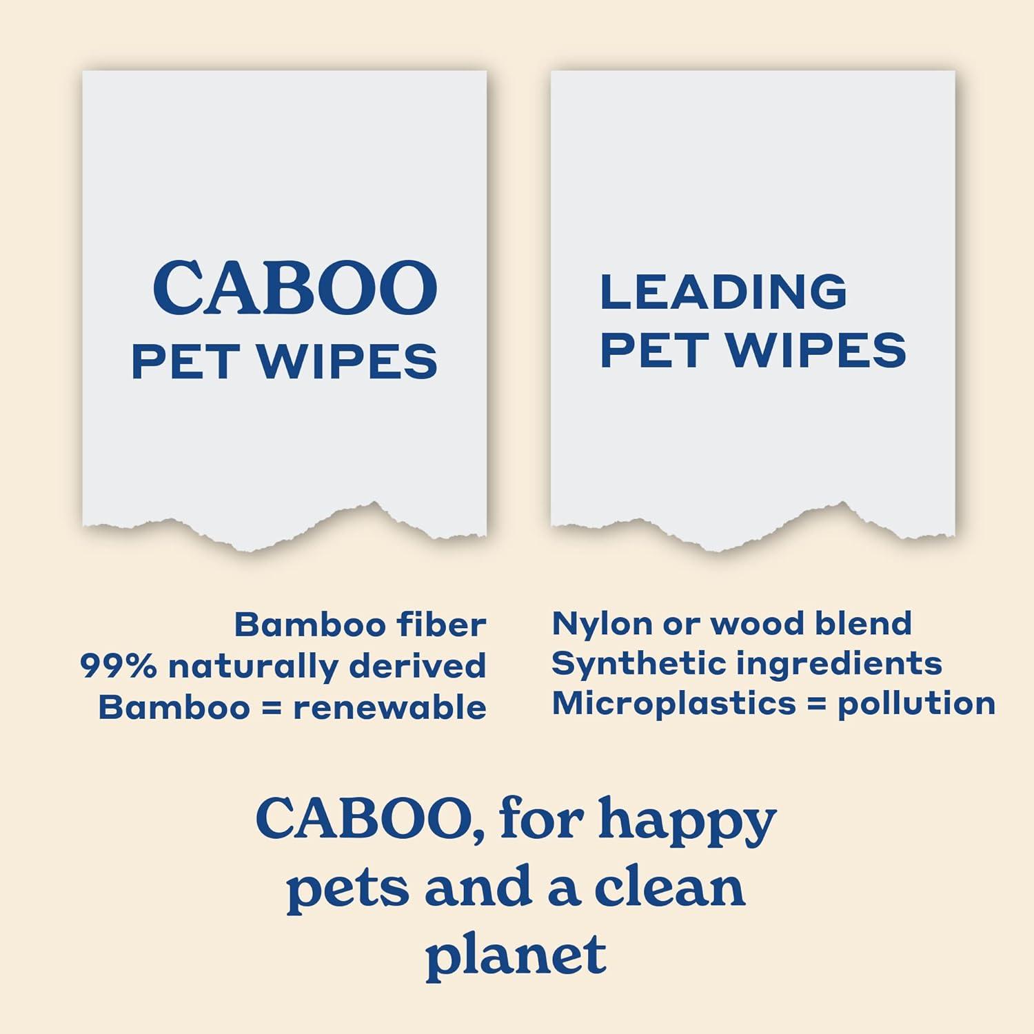 image:imageCaboo Tree Free Pet Wipes for Dogs amp Cats Natural Deodorizing Hypoallergenic Cleaning Wipes for Eyes Ears Paws amp Face Unscented 2 Canisters Total of 140 Jumbo Wipe