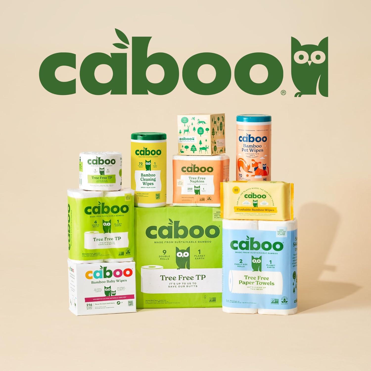 image:imageCaboo Tree Free Unbleached Toilet Paper Plastic Free Packaging Septic Safe Eco Friendly Chemical Free Non Toxic 2 Ply Toilet Tissue Pack of 12 Double Rolls 300 Sheets Per Roll
