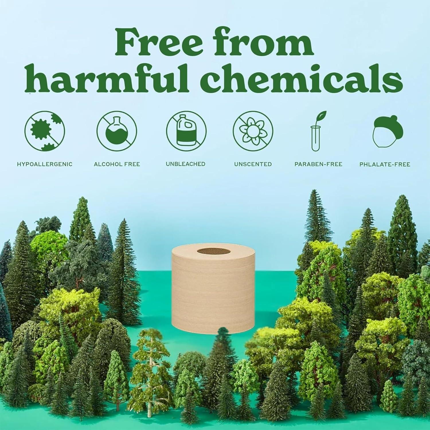 image:imageCaboo Tree Free Unbleached Toilet Paper Plastic Free Packaging Septic Safe Eco Friendly Chemical Free Non Toxic 2 Ply Toilet Tissue Pack of 12 Double Rolls 300 Sheets Per Roll